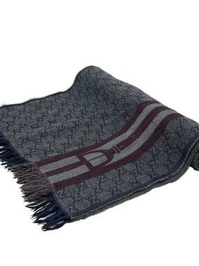 GUCCI - Dark Gray Bordeaux Wool Scarf